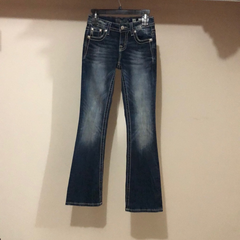 Miss me embellished pocket bootcut jeans